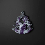 Set of Christmas tree toys with amethyst "New Year's" collection "Stories" 3 pcs